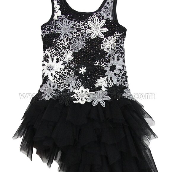 Kate Mack Girls Biscotti Modern Princess Black Dress Fairycore Size 8 - Picture 4 of 7